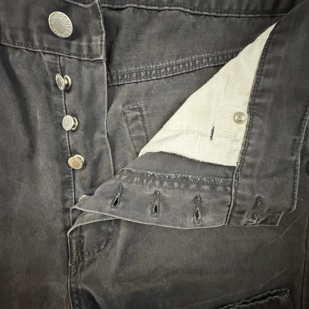 Banana Republic Laredo Men's 34x31 Black Straight Leg Button Fly Cotton Jeans